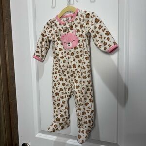 Child of Mine Pink and Brown Animal Print Footie